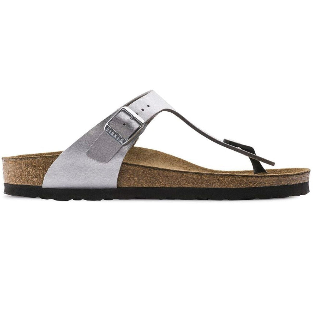 Birkenstock Classic Gizeh Birko-Flor Narrow Fit Silver Sandals Birkenstock Classic 