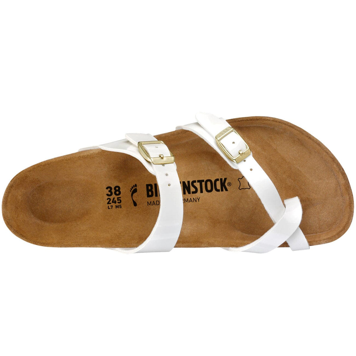 Birkenstock Classic Mayari Birko-flor Regular Fit Patent White Sandals Birkenstock Classic 