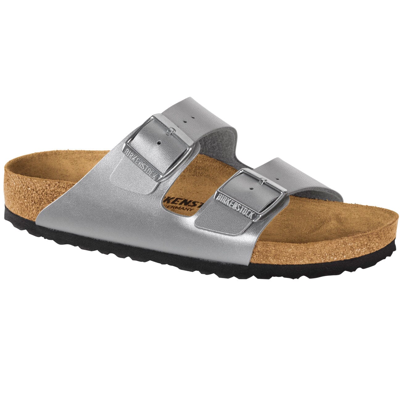 Birkenstock Classic Arizona Birko-Flor Narrow Fit Silver Sandals Birkenstock Classic 35 N Silver 