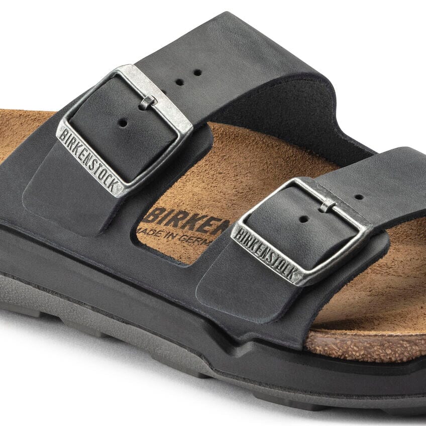 Birkenstock, Arizona Cross Town, Waxy/Oiled Leather, Regular Fit, Black Sandals Birkenstock Adventure 