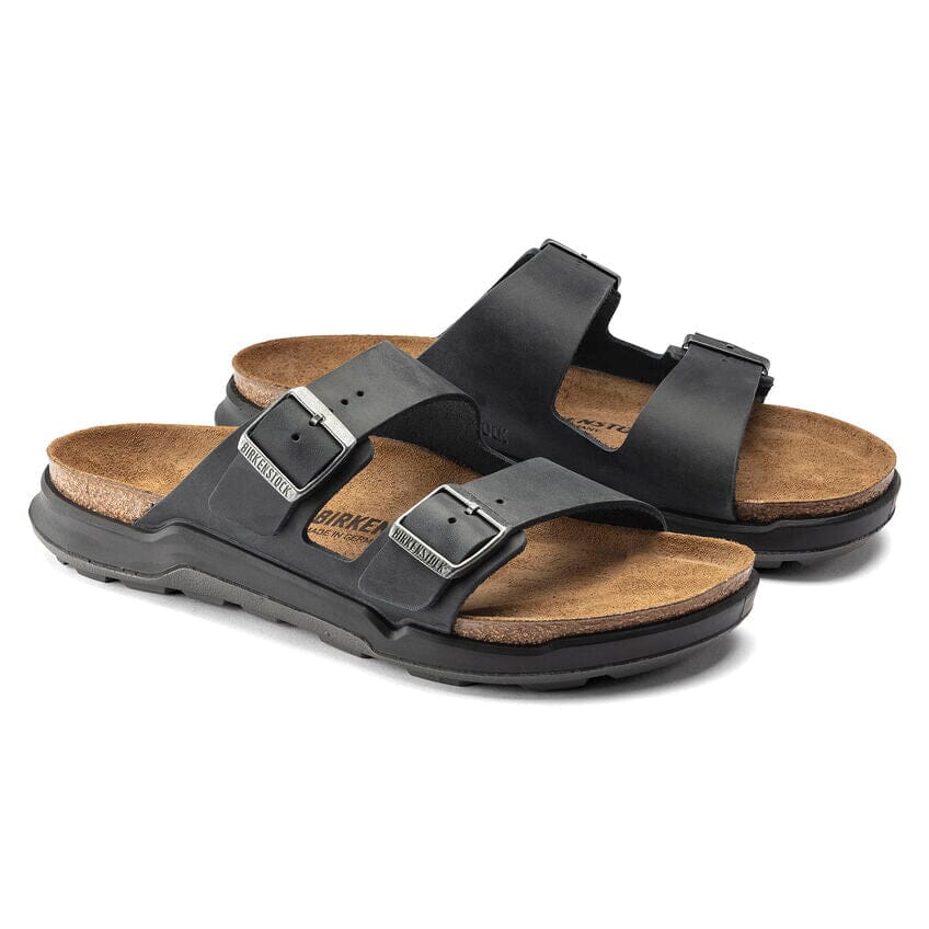 Birkenstock, Arizona Cross Town, Waxy/Oiled Leather, Regular Fit, Black Sandals Birkenstock Adventure 