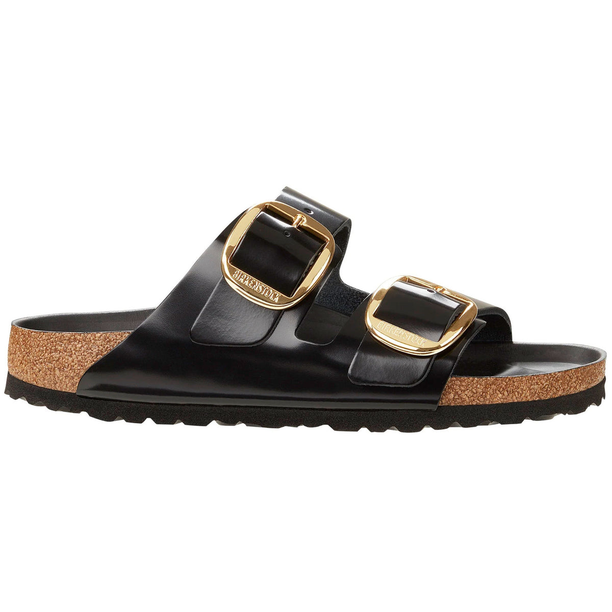 Birkenstock Seasonal Arizona Big Buckle Natural Leather Patent High Shine Black