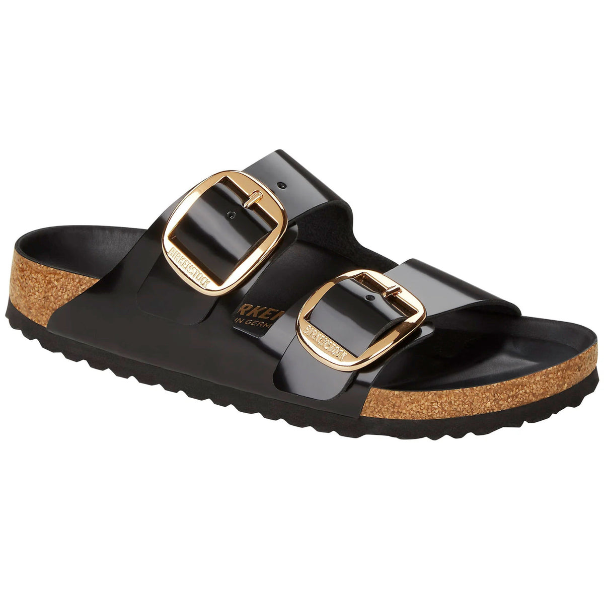 Birkenstock Seasonal Arizona Big Buckle Natural Leather Patent High Shine Black