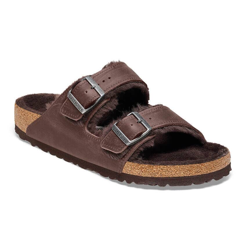 Birkenstock Arizona Shearling Habana Oiled Leather Regular Fit Sandals Birkenstock Seasonal Habana 36 