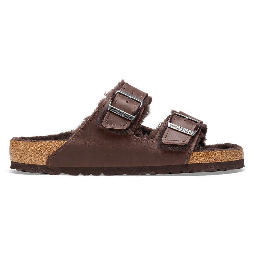 Birkenstock Arizona Shearling Habana Oiled Leather Regular Fit Sandals Birkenstock Seasonal Habana 36 