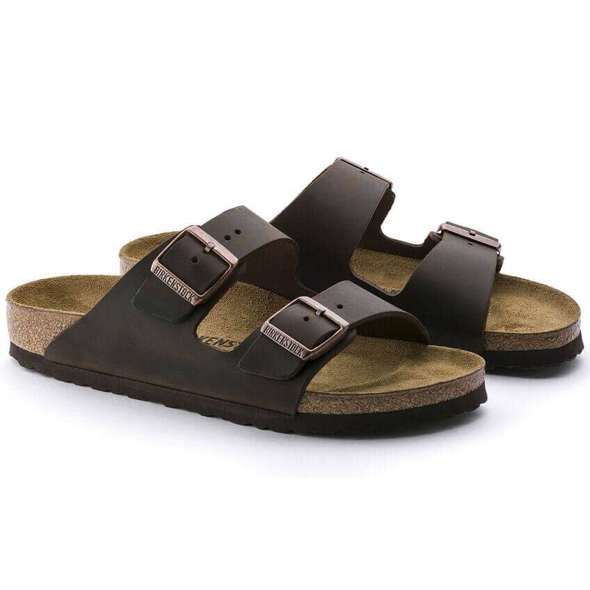 Birkenstock Classic Arizona Natural Leather Regular Fit Habana Sandals Birkenstock Classic 