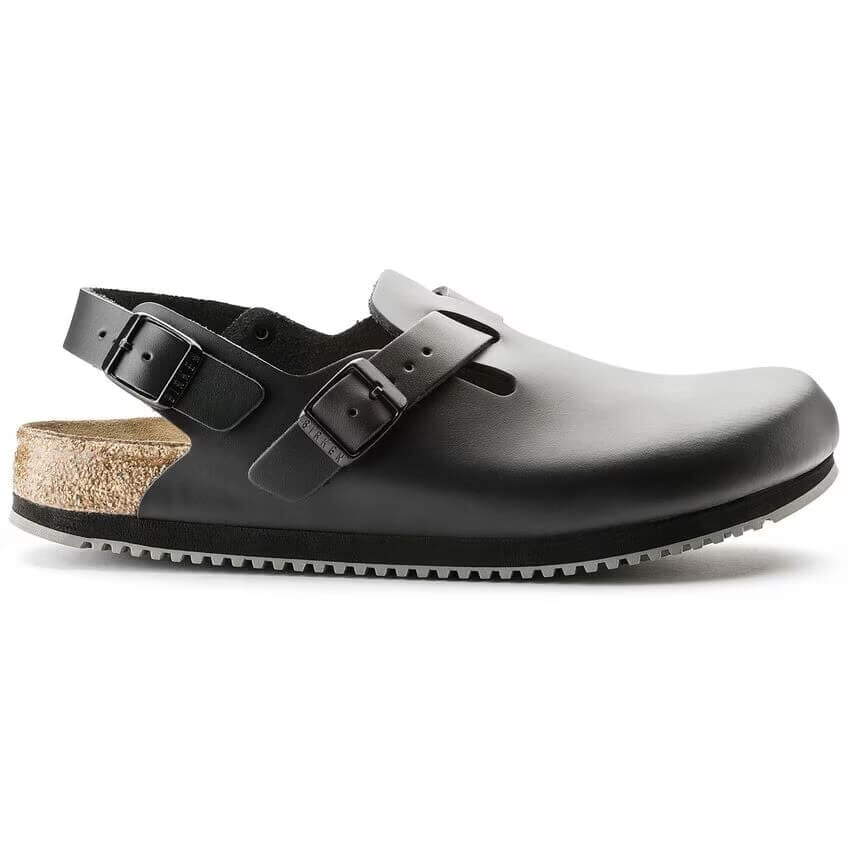 Birkenstock Professional Tokio Super Grip Sole Regular Fit Leather Black Clogs Birkenstock Professional 