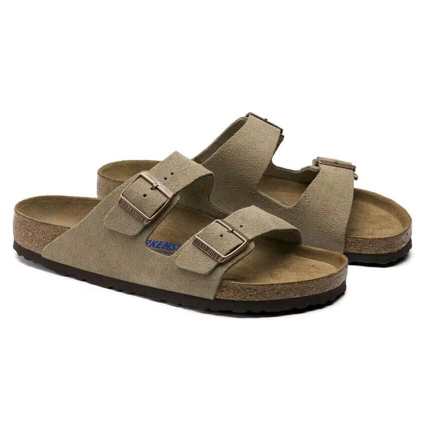 Birkenstock Classic Arizona Soft-Footbed Suede Leather Regular Fit Taupe Sandals Birkenstock Classic 