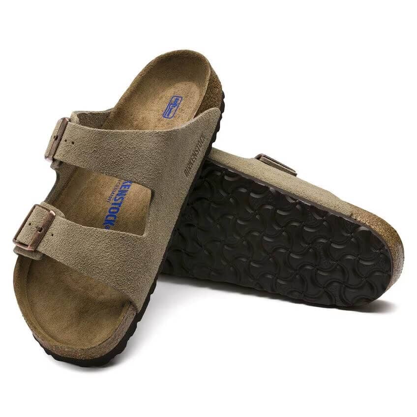 Birkenstock Classic Arizona Soft-Footbed Suede Leather Regular Fit Taupe Sandals Birkenstock Classic 