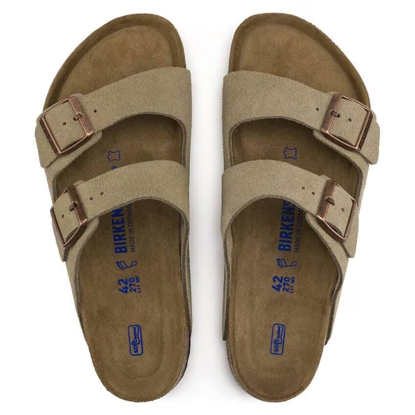 Birkenstock Classic Arizona Soft-Footbed Suede Leather Regular Fit Taupe Sandals Birkenstock Classic 