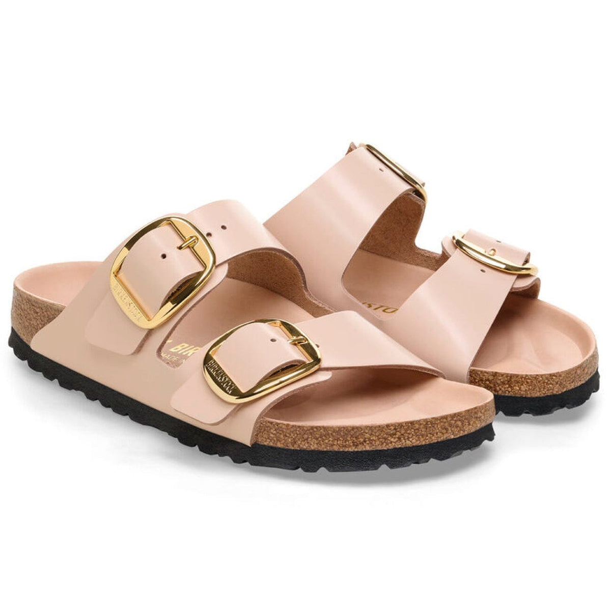 Birkenstock Seasonal, Arizona, Big Buckle, Natural/Patent Leather, Regular Fit, New Beige Sandals Birkenstock Seasonal 