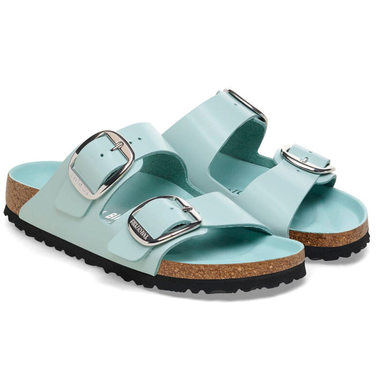 Birkenstock Seasonal, Arizona, Big Buckle, Natural/Patent Leather, Regular Fit, Surf Green Sandals Birkenstock Seasonal 