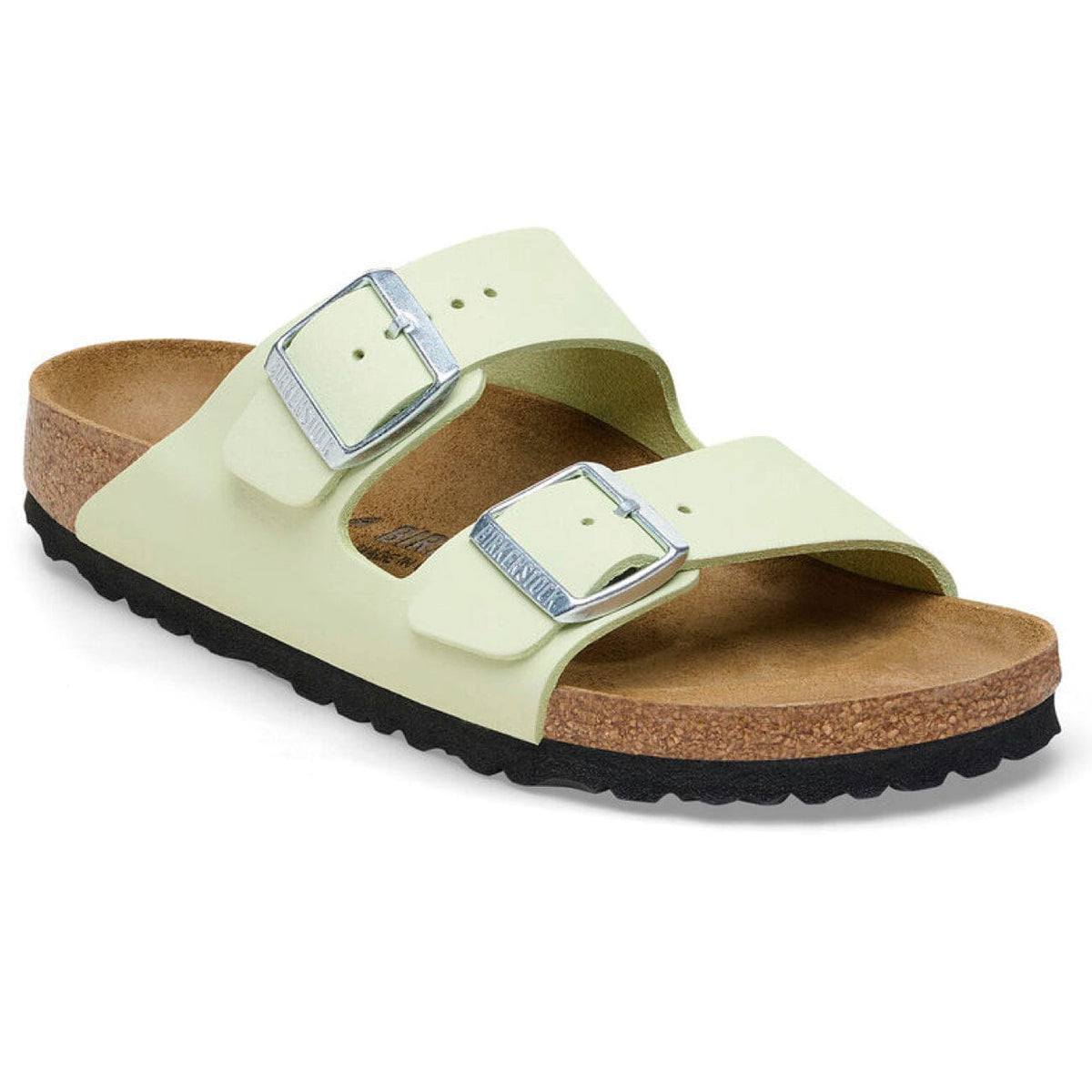 Birkenstock Seasonal, Arizona, Soft Nubuck Leather, Narrow Fit, Faded Lime Sandals Birkenstock Seasonal Faded Lime 36 