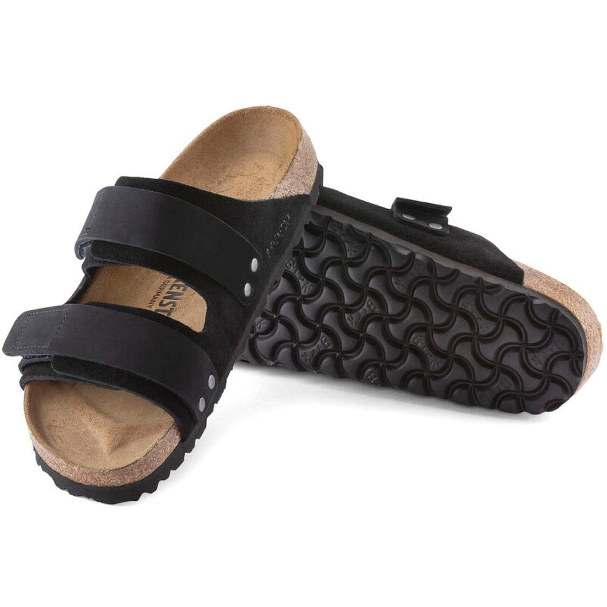 Birkenstock, UJI, Suede/Nubuck Leather, Regular Fit, Black Sandals Birkenstock Seasonal 