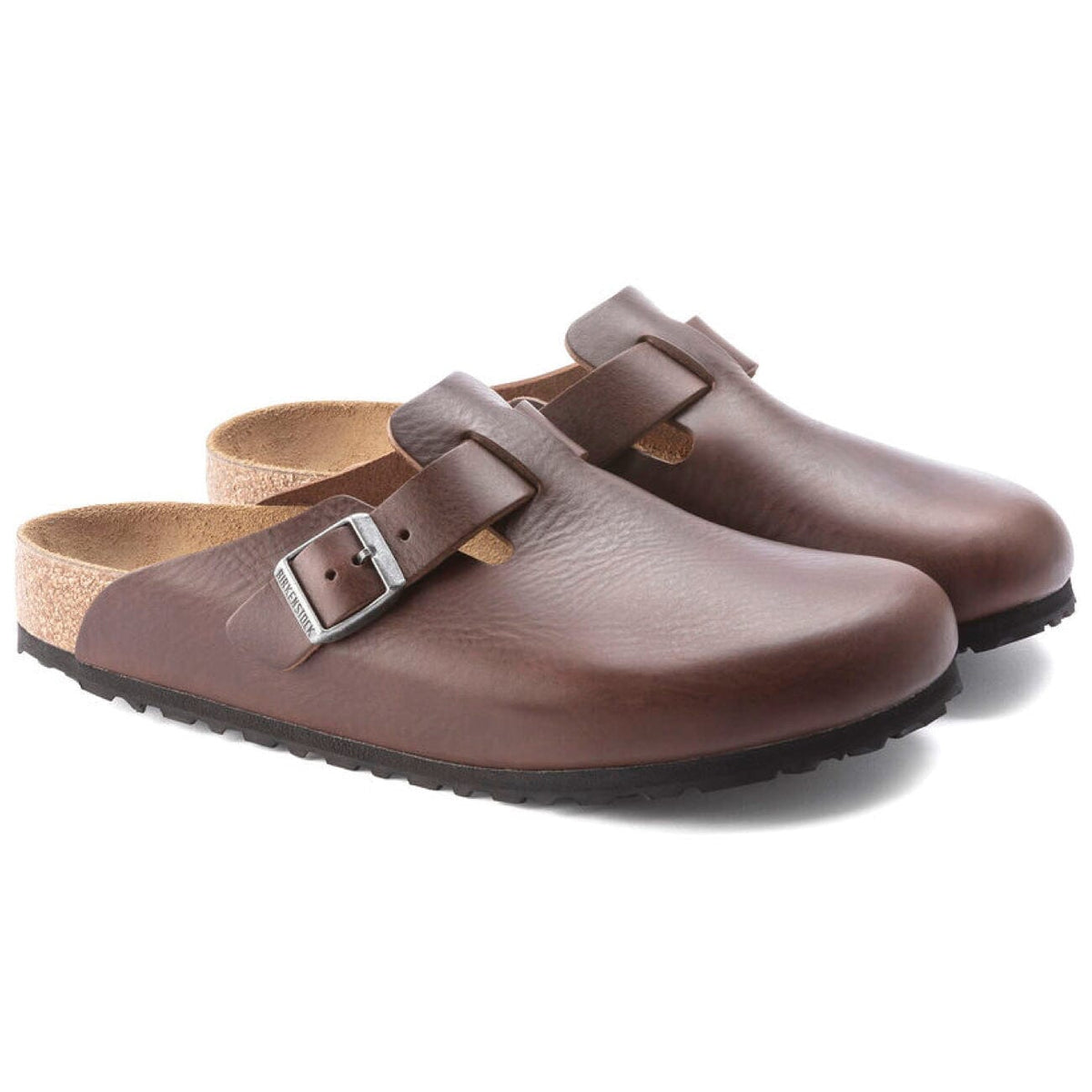 Birkenstock Boston Vintage Wood Roast Natural Leather Regular Fit Sandals Birkenstock Seasonal 