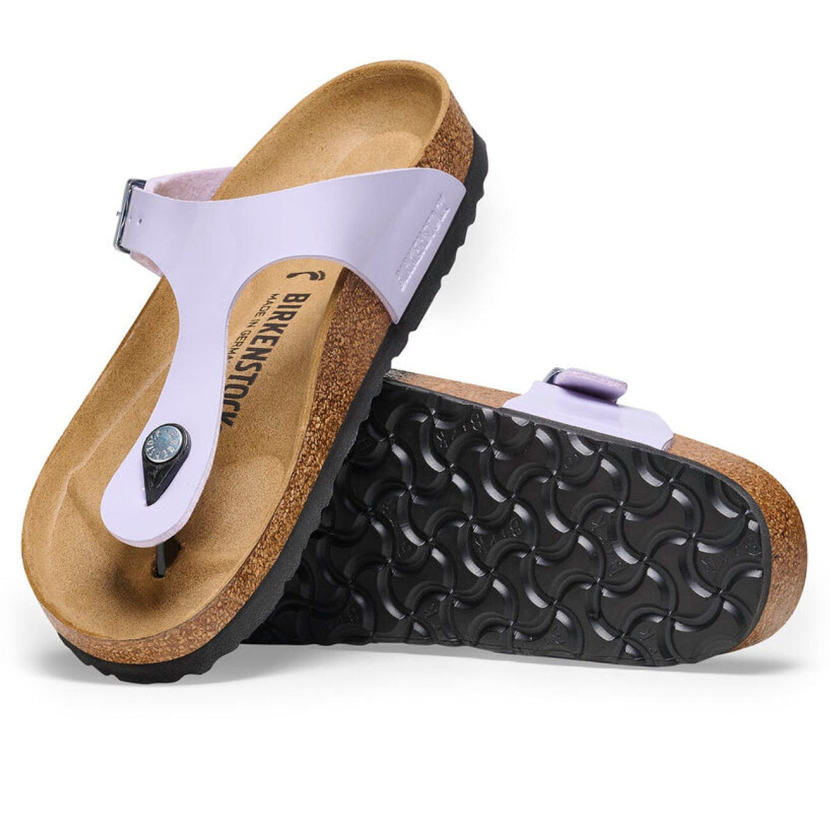 Birkenstock Gizeh Patent Purple Fog Birko-Flor Narrow Fit Sandals Birkenstock Seasonal 