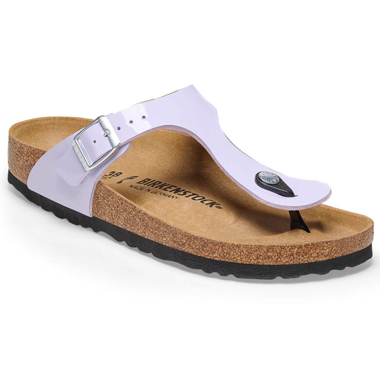 Birkenstock Gizeh Patent Purple Fog Birko-Flor Narrow Fit Sandals Birkenstock Seasonal Patent Purple Fog 35 