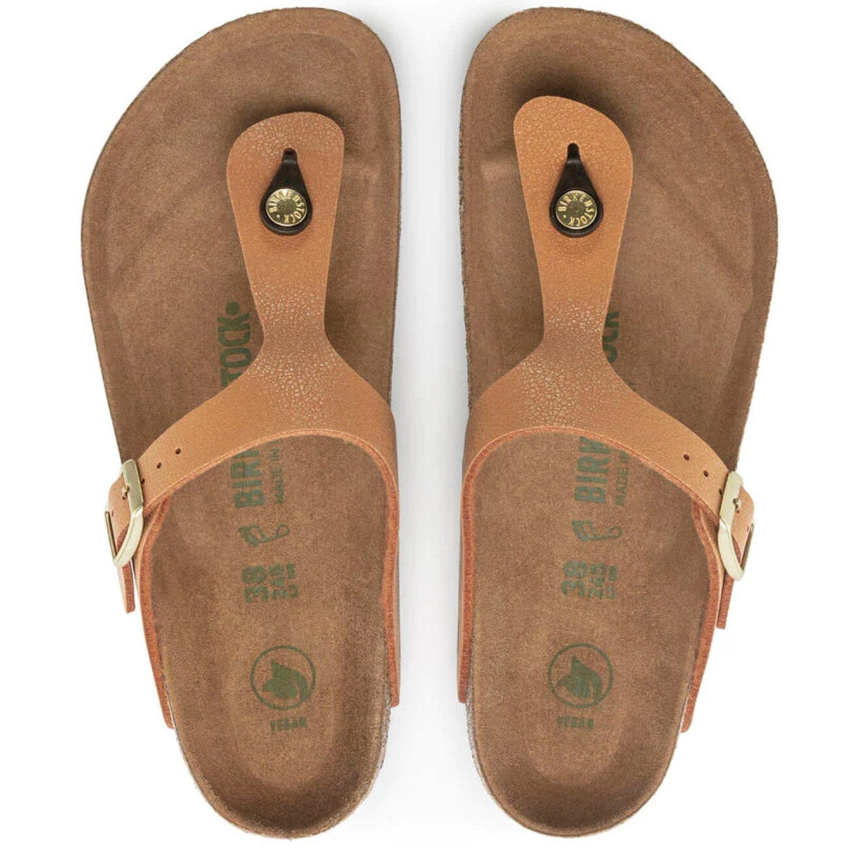 Birkenstock, Gizeh, BirkiBuc/MicroFibre, Earthy Vegan, Regular Fit, Pecan Sandals Birkenstock Seasonal 