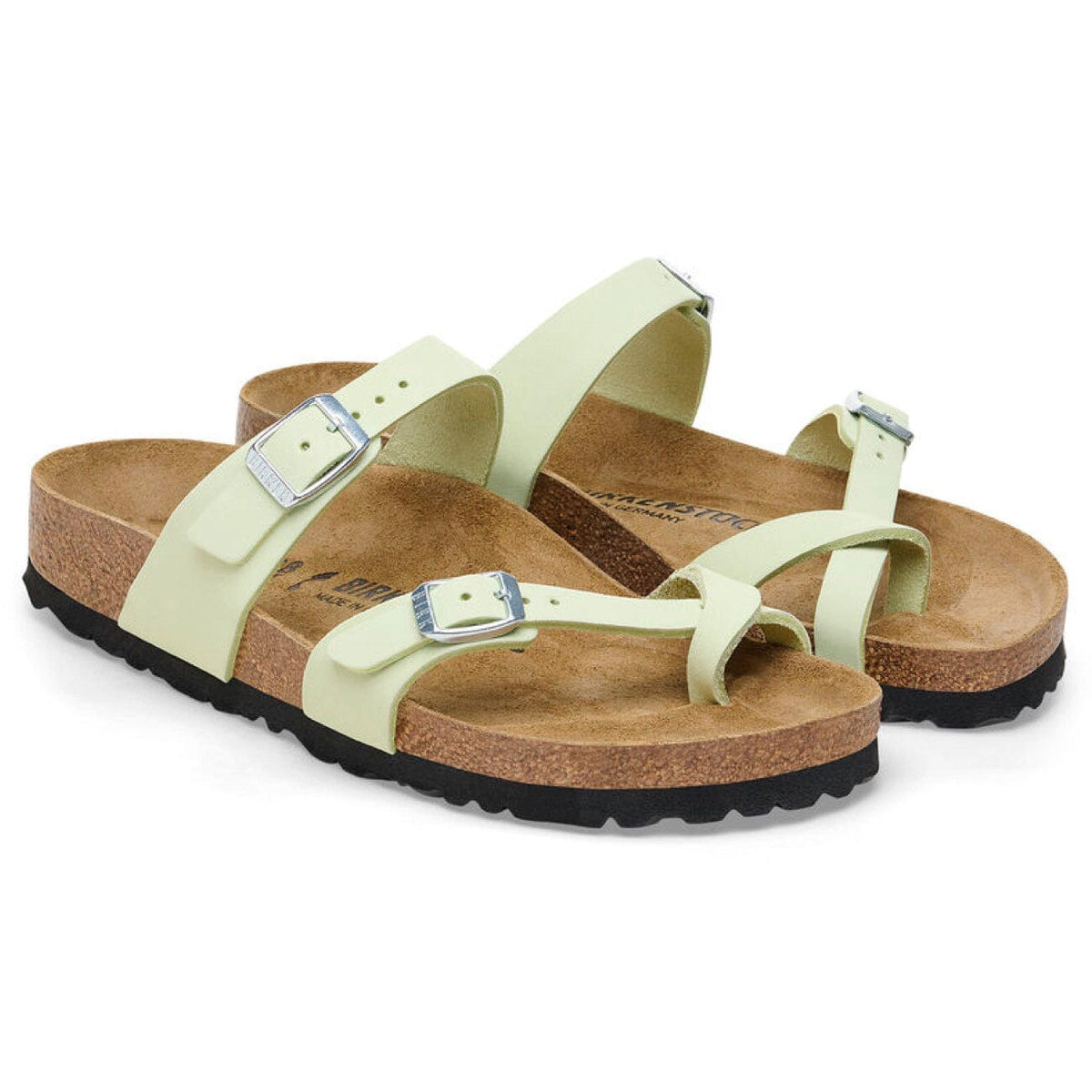 Birkenstock Seasonal, Mayari, Soft Nubuck Leather, Regular Fit, Faded Lime Sandals Birkenstock Seasonal 