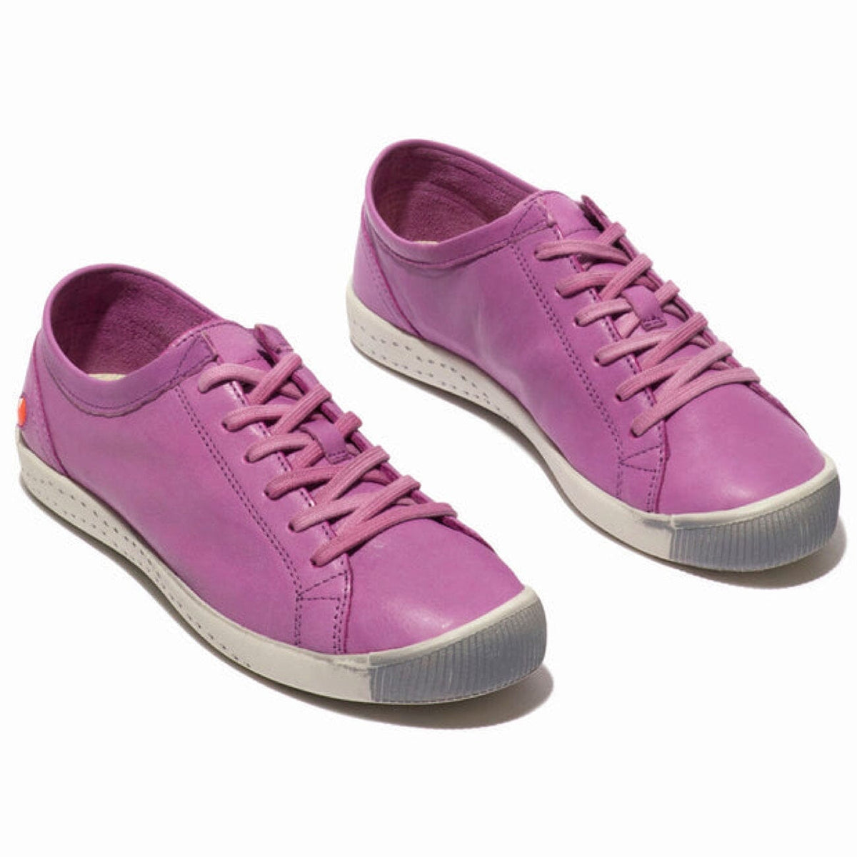 Softinos Isla154 Laceup Shoe Washed Leather Fuchsia Shoes Softinos 36 Fuchsia 