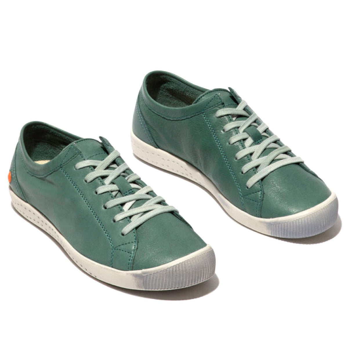 Softinos Isla154 Laceup Shoe Washed Leather Green Shoes Softinos 36 Green 