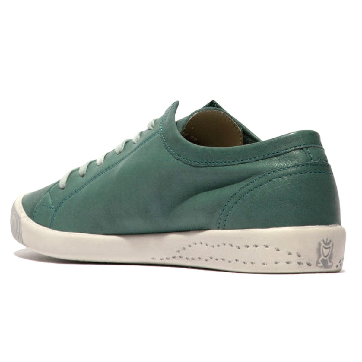 Softinos Isla154 Laceup Shoe Washed Leather Green Shoes Softinos 