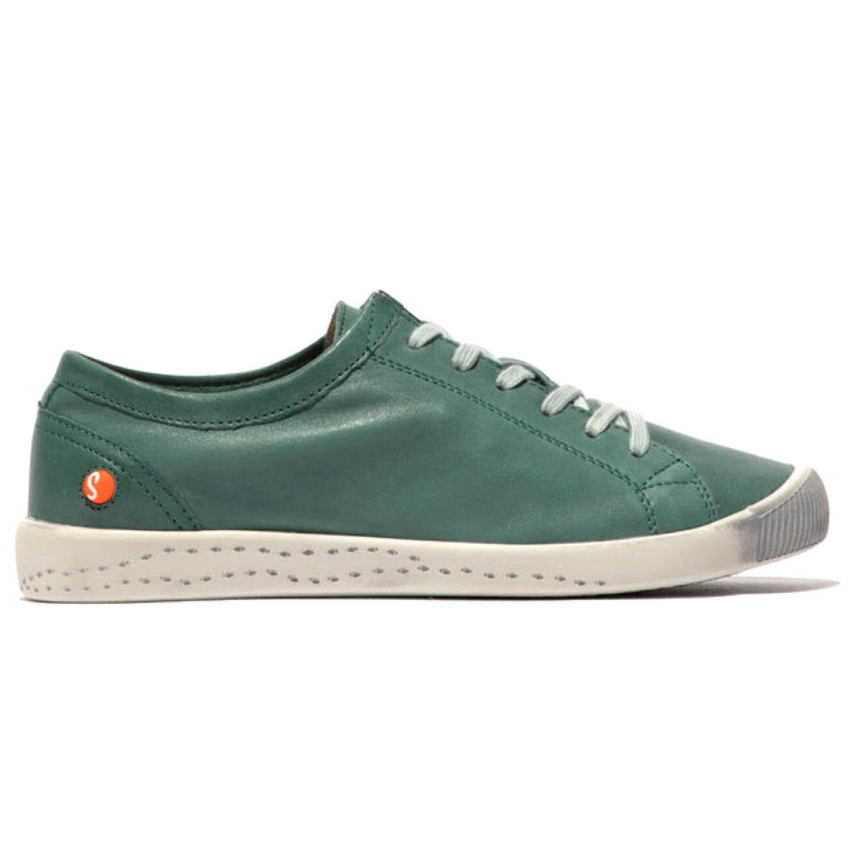 Softinos Isla154 Laceup Shoe Washed Leather Green Shoes Softinos 