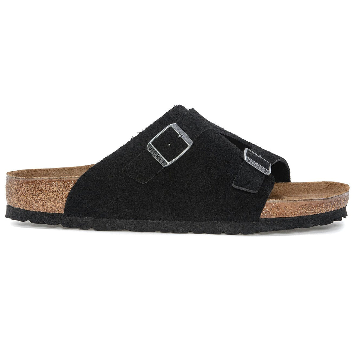 Birkenstock Zurich Narrow Fit Suede Leather Soft Footbed Black Sandals Birkenstock Classic 