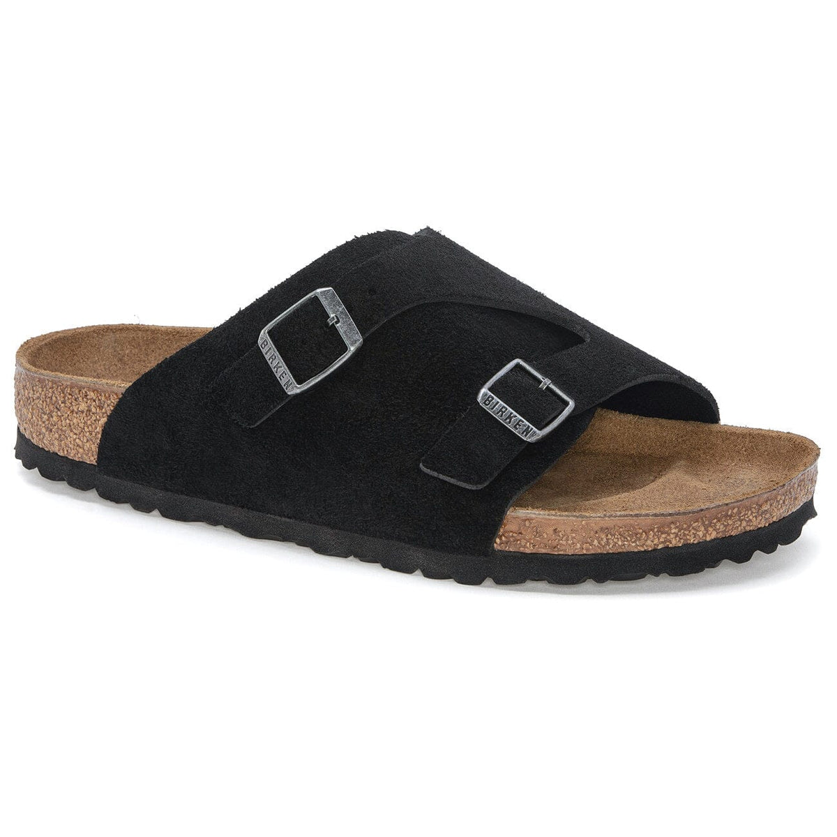 Birkenstock Zurich Narrow Fit Suede Leather Soft Footbed Black Sandals Birkenstock Classic 36 N Black 