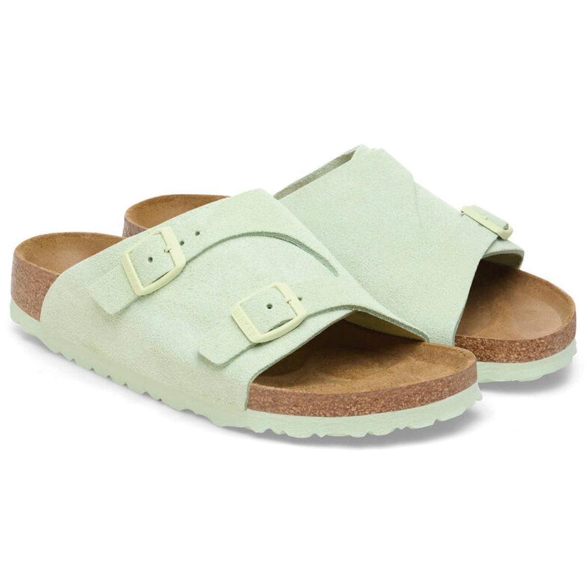 Birkenstock Zurich Narrow Fit Suede leather Faded Lime Sandals Birkenstock Classic 