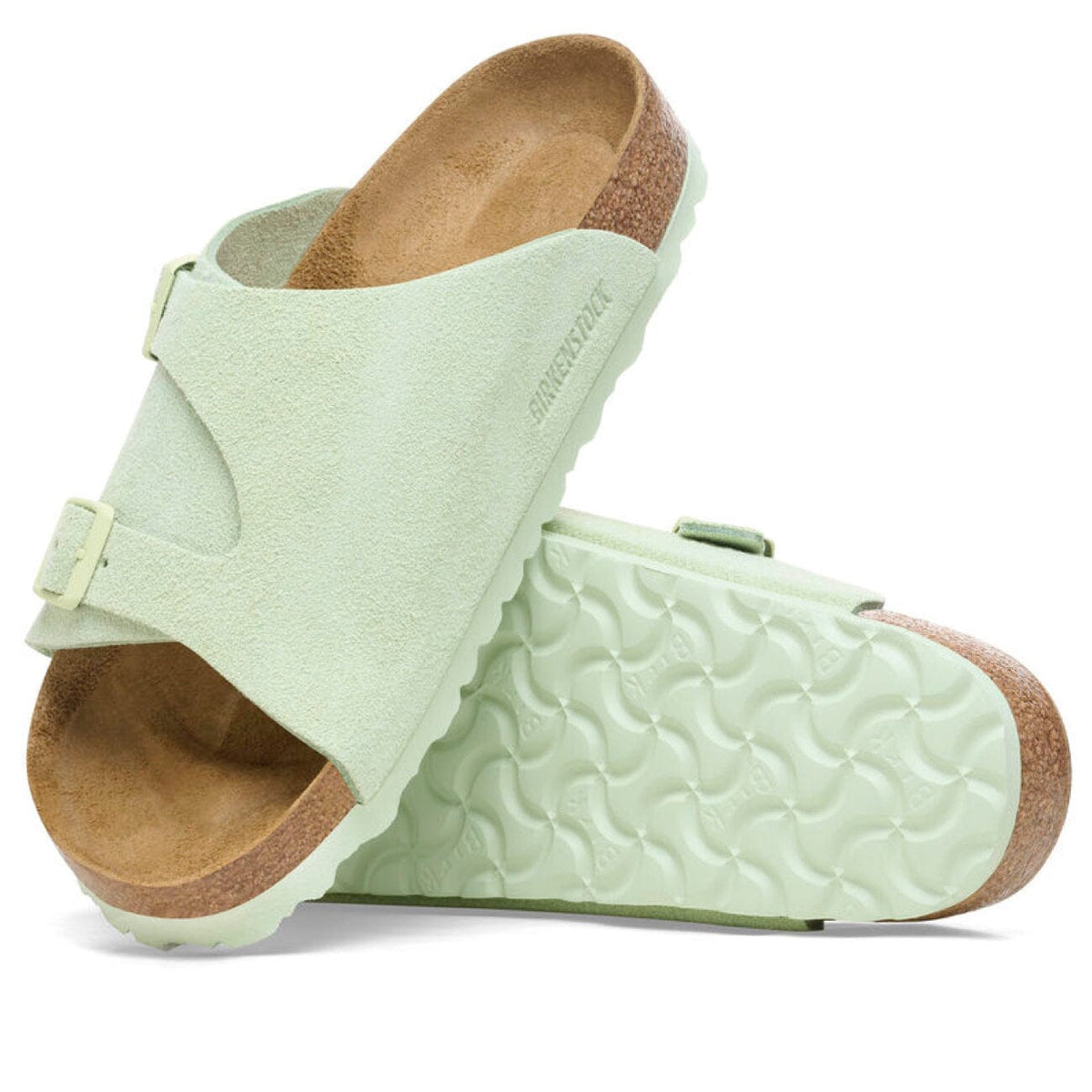 Birkenstock Zurich Narrow Fit Suede leather Faded Lime Sandals Birkenstock Classic 