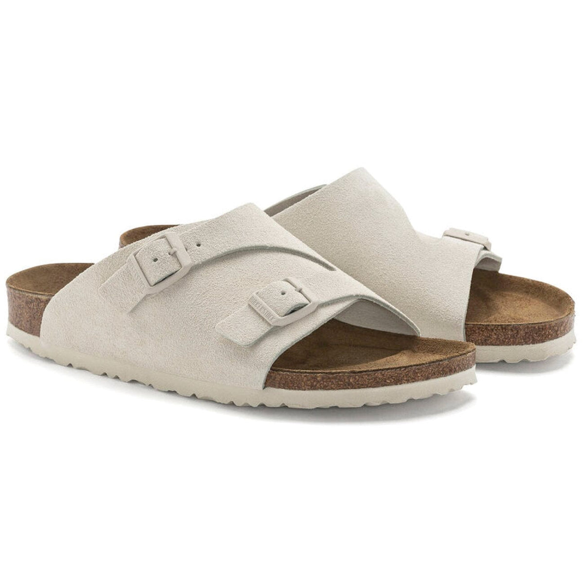 Birkenstock Zurich, Regular Fit, Suede Leather, Antique White Sandals Birkenstock Classic 