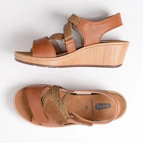 Wolky La Jolla Sandal Leather Cognac Sandals Wolky 