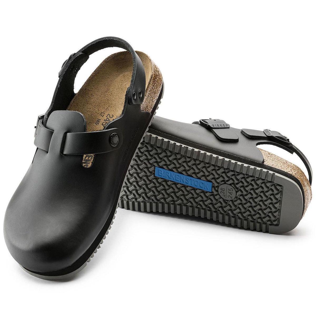 Birkenstock Professional, Tokio, Super Grip Sole, Regular Fit, Leather, Black Clogs Birkenstock 