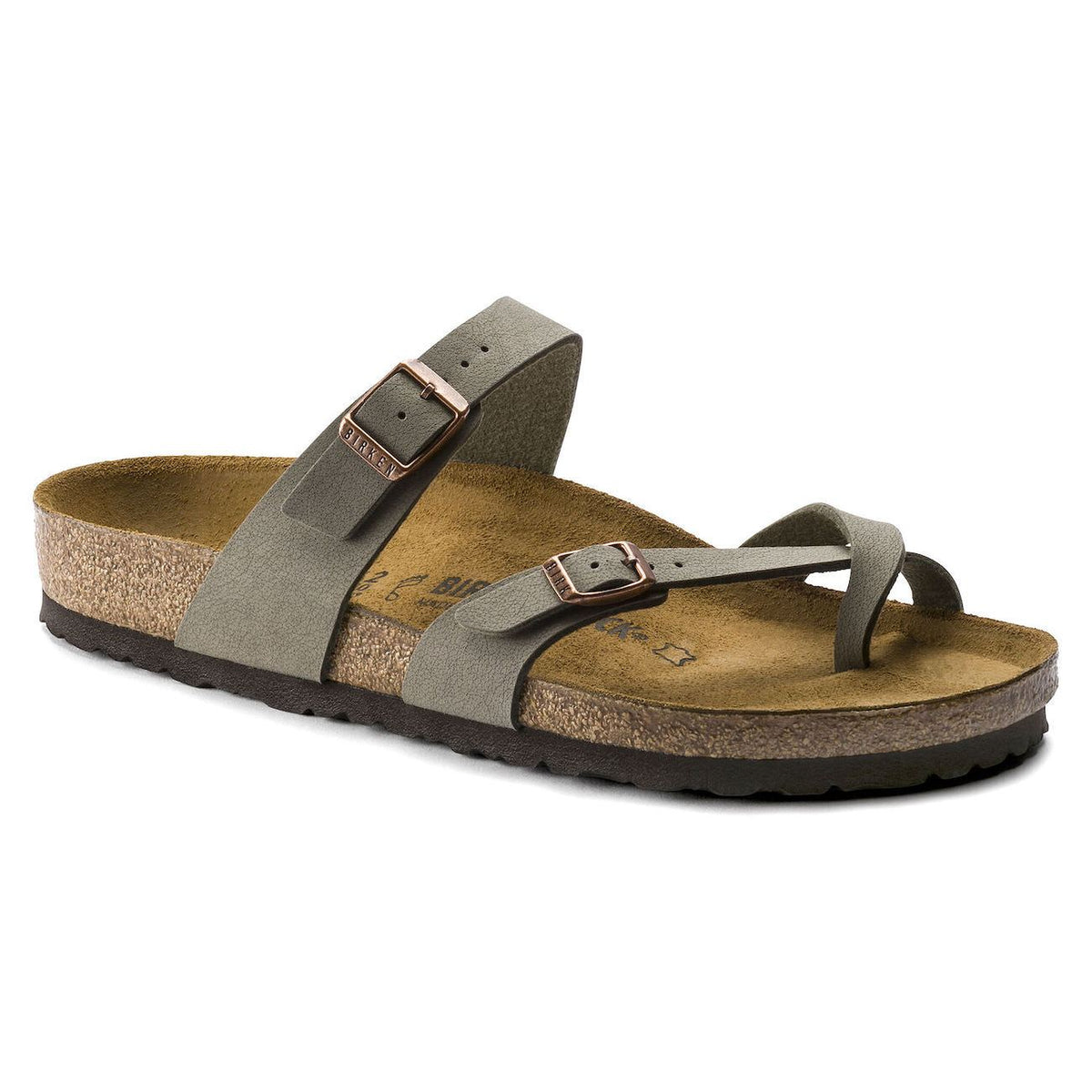 Birkenstock, Mayari, Regular Fit, Birko-Flor Nubuck, Stone Sandals Birkenstock Stone 42 