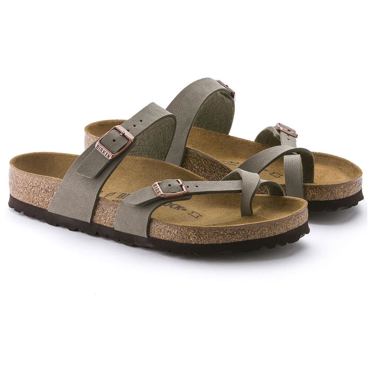 Birkenstock, Mayari, Regular Fit, Birko-Flor Nubuck, Stone Sandals Birkenstock 