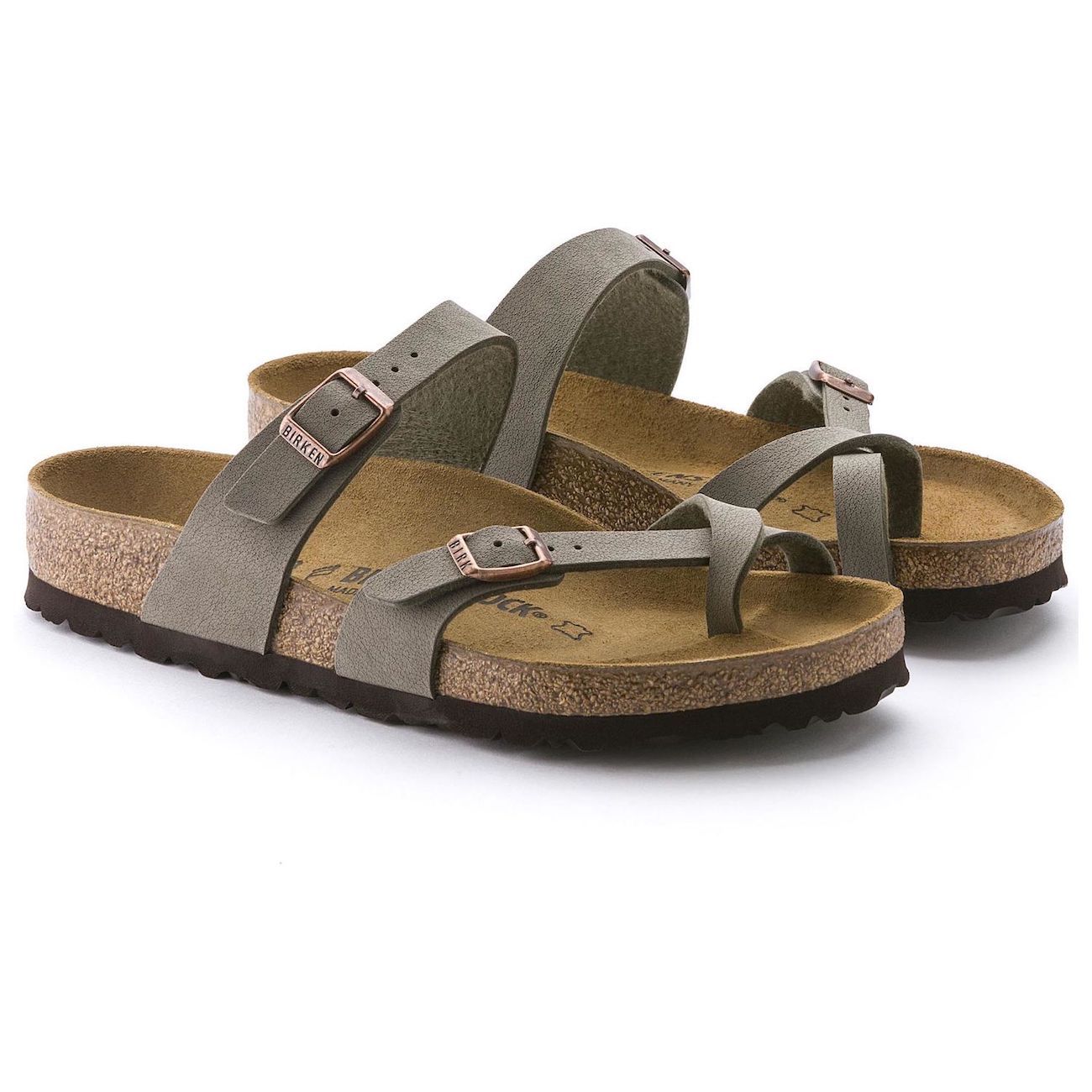 Birkenstock, Mayari, Regular Fit, Birko-Flor Nubuck, Stone Sandals Birkenstock Stone 42 