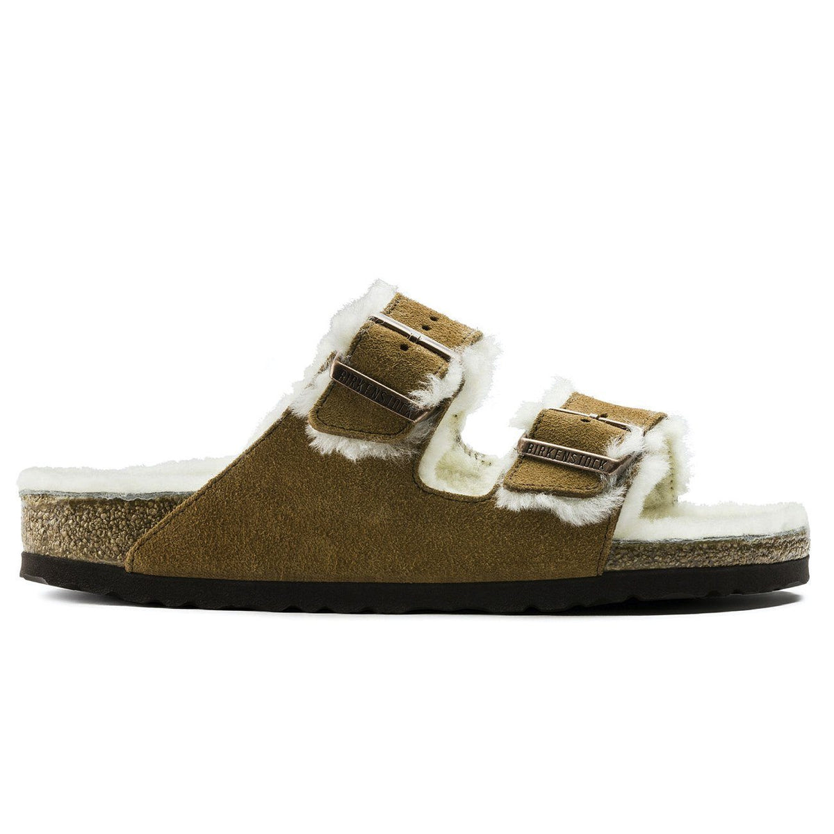 Birkenstock Seasonal, Arizona, Suede Leather, Regular Fit, Shearling Mink Sandals Birkenstock Seasonal 