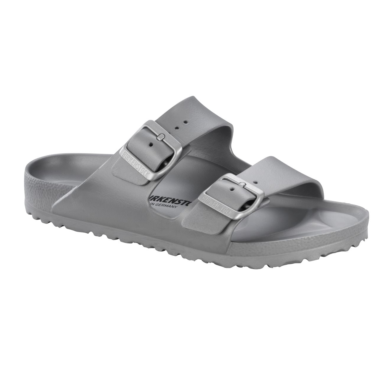 Birkenstock Classic, Arizona EVA, Narrow Fit, Metallic Silver Sandals Birkenstock Classic Metallic Silver 36 