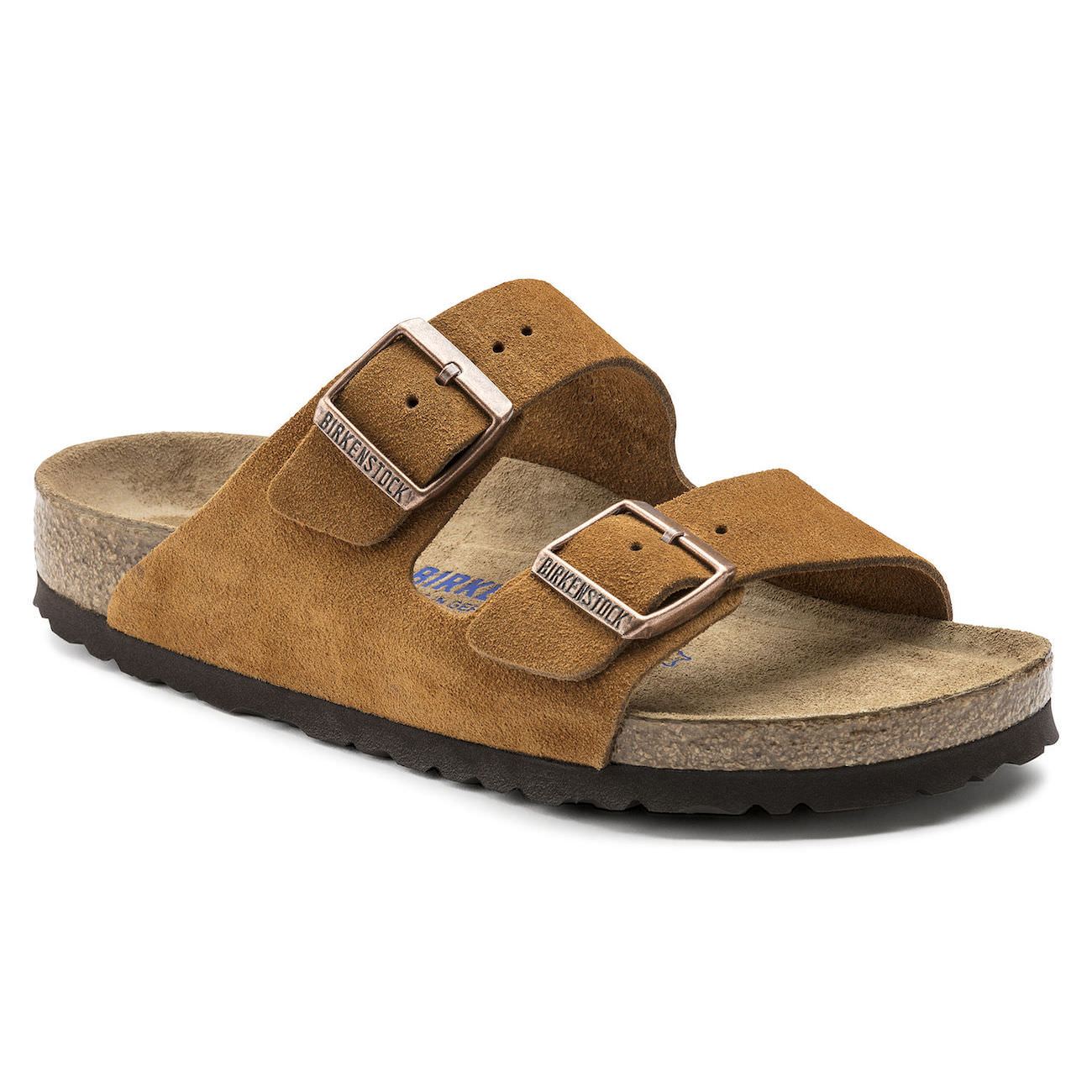 Birkenstock Classic, Arizona, Suede Leather, Soft-Footbed, Regular Fit, Mink Sandals Birkenstock Mink 36 