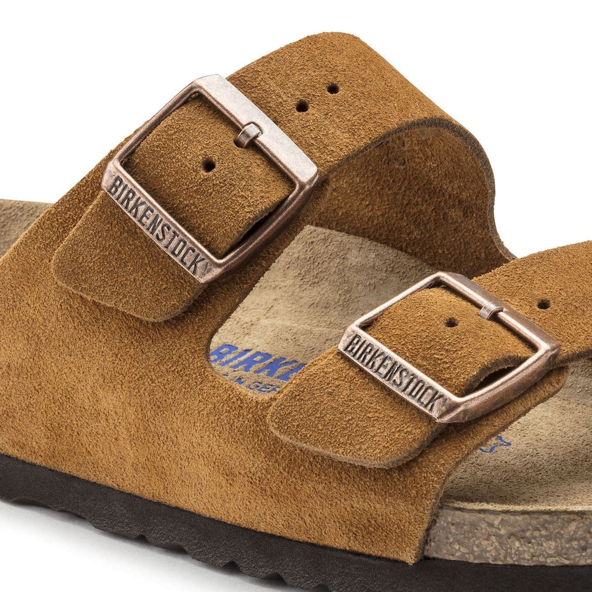 Birkenstock Classic, Arizona, Suede Leather, Soft-Footbed, Narrow Fit, Mink Sandals Birkenstock 