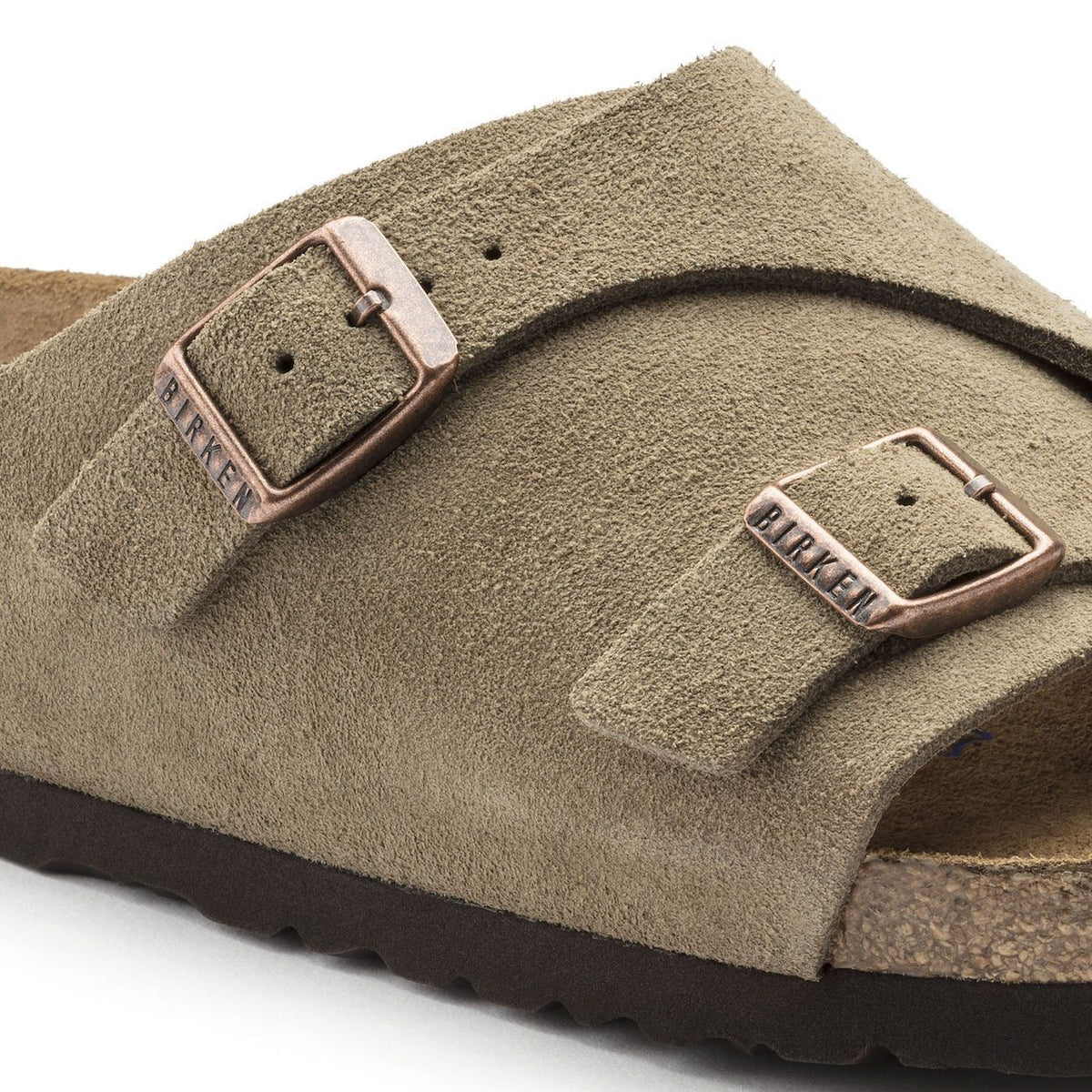 Birkenstock Classic, Zurich, Soft-Footbed, Regular Fit, Suede, Taupe Sandals Birkenstock Classic 