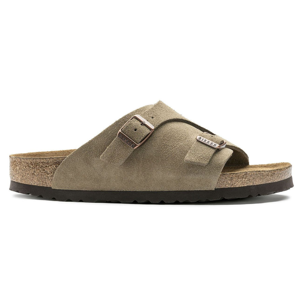 Birkenstock Classic, Zurich, Soft-Footbed, Regular Fit, Suede, Taupe Sandals Birkenstock Classic 