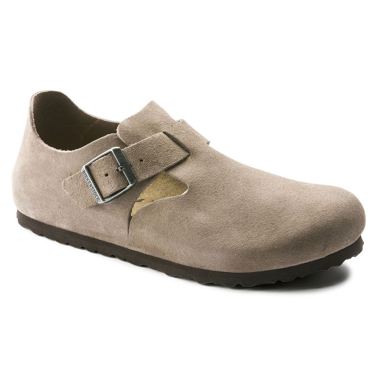 Birkenstock Shoes, London, Suede Leather, Narrow Fit, Taupe Shoes Birkenstock Shoes Taupe 37 