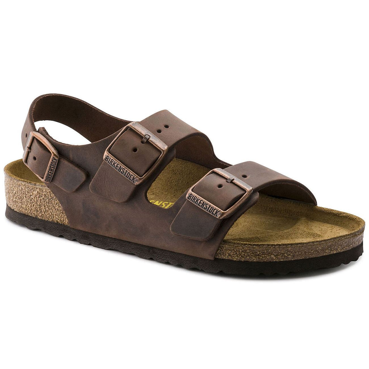 Birkenstock Classic, Milano, Natural Leather, Regular Fit, Habana Sandals Birkenstock Classic Habana 46 