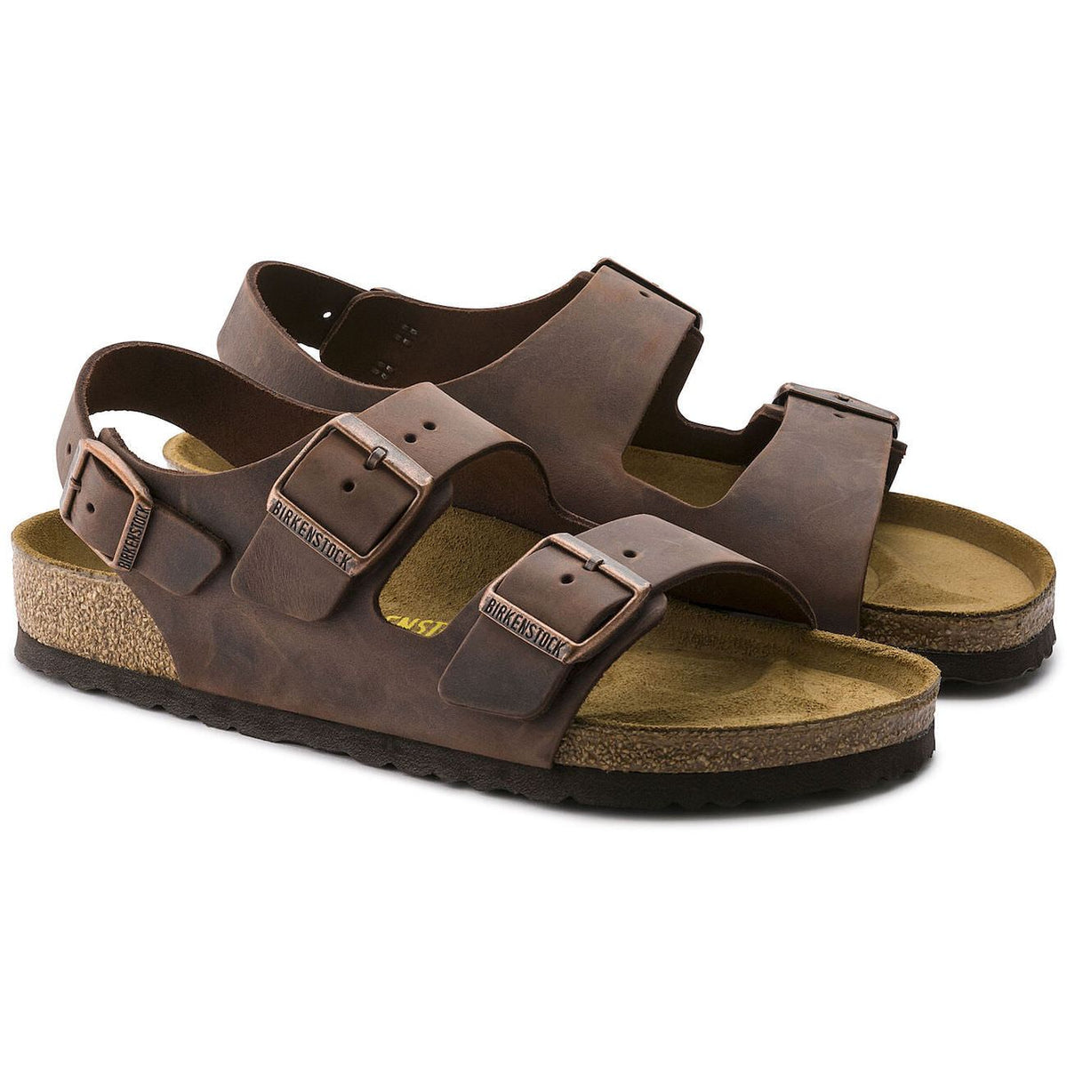 Birkenstock Classic, Milano, Natural Leather, Regular Fit, Habana Sandals Birkenstock Classic 