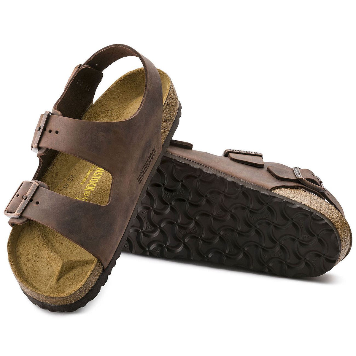 Birkenstock Classic, Milano, Natural Leather, Regular Fit, Habana Sandals Birkenstock Classic 