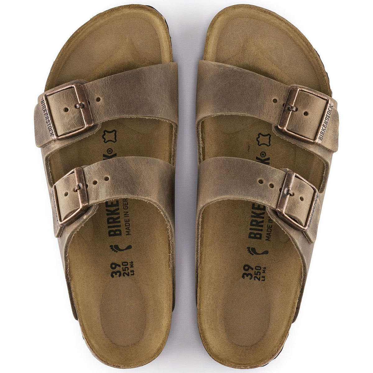 Birkenstock Classic, Arizona, Narrow Fit, Natural Leather, Tobacco Brown Sandals Birkenstock Classic 