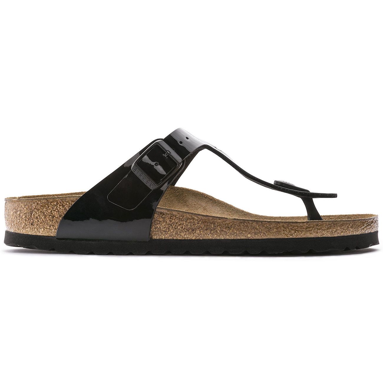 Birkenstock Classic, Gizeh, Regular Fit, Birko-Flor, Black Patent Sandals Birkenstock Classic Black Patent 37 