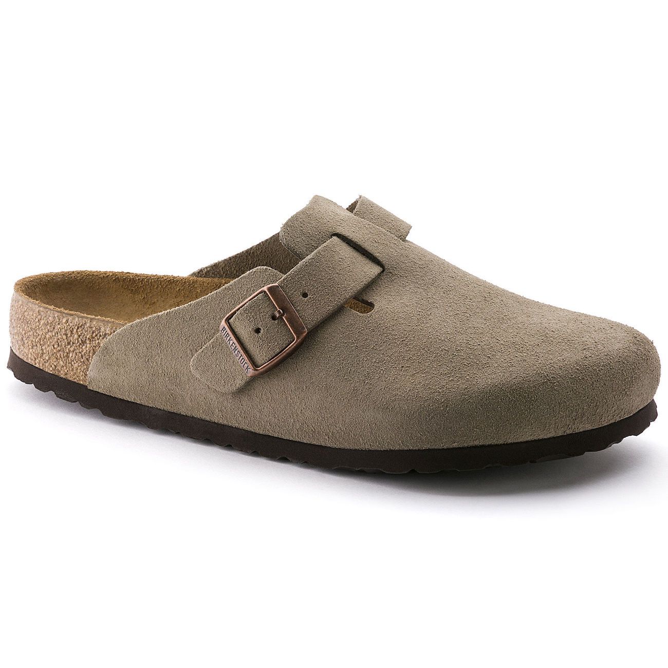 Birkenstock Boston, Regular Fit, Soft Footbed, Suede Leather, Taupe Clogs Birkenstock Taupe 36 